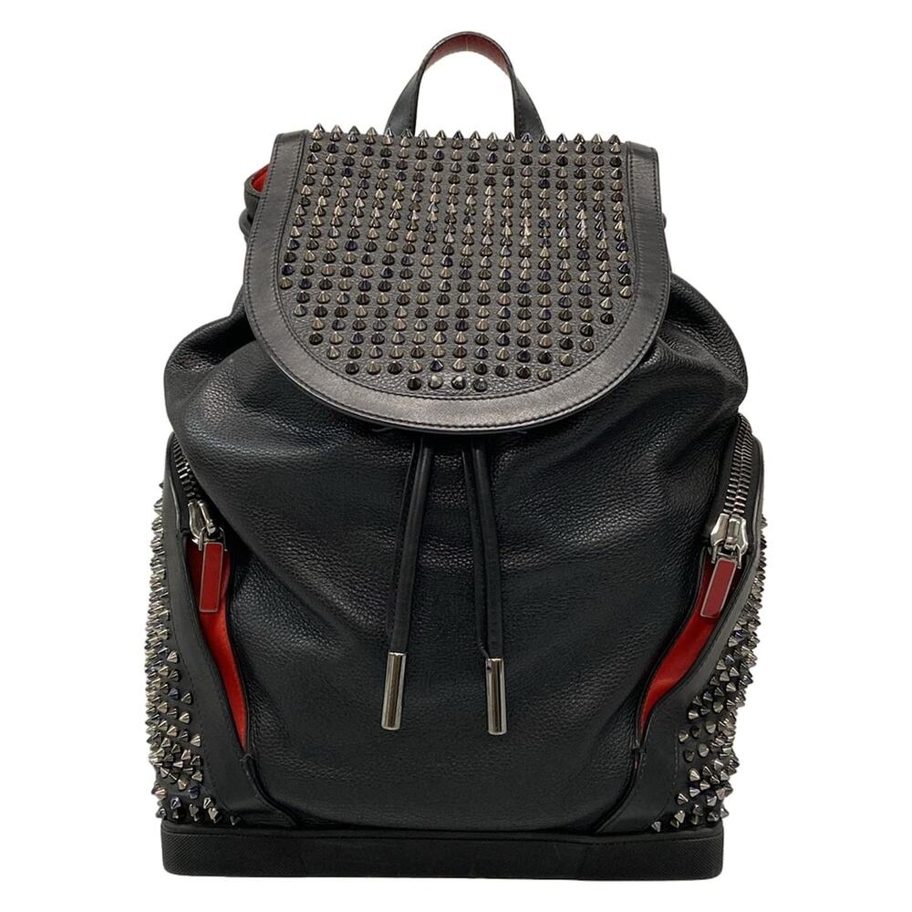 Christian Louboutin Explorer Funk Backpack Backpack Black Red Leather Rubber